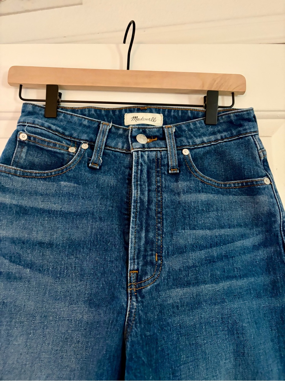Madewell High-Rise Dark Blue Straight-Leg Jeans
